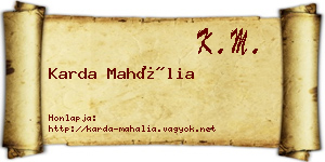 Karda Mahália névjegykártya